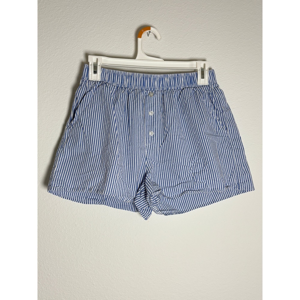 Forever 21 Blue White Striped Pajama‎ Style Shorts Elastic Waist Small